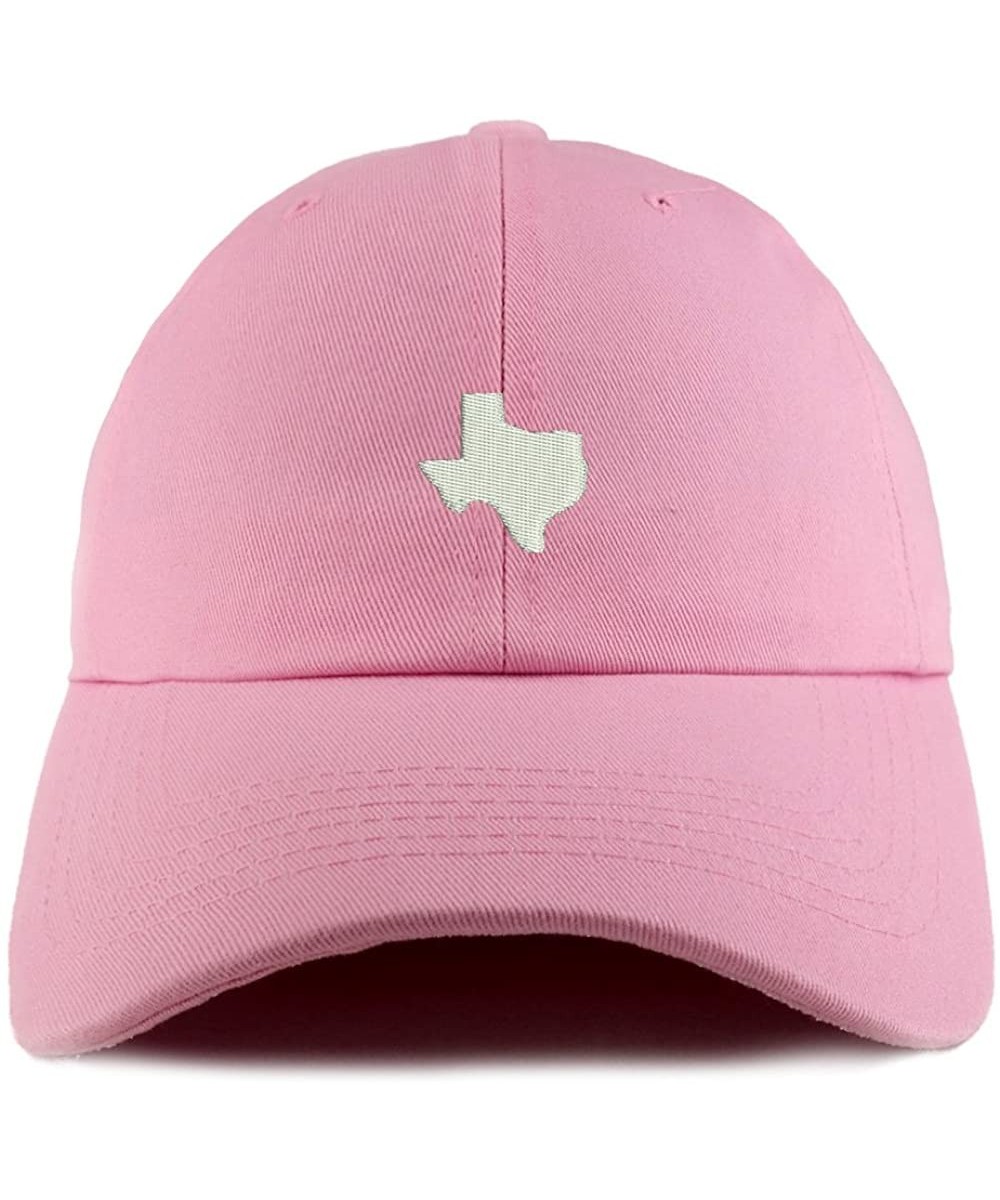 Baseball Caps Texas State Map Embroidered Low Profile Soft Cotton Dad Hat Cap - Pink - CR18DD664S7 $25.82