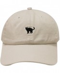 Baseball Caps Small Black Cat Cotton Baseball Cap - Putty - CO12JDB118N $18.74