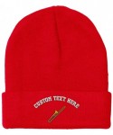 Skullies & Beanies Custom Beanie for Men & Women Trombone Embroidery Acrylic Skull Cap Hat - Red - CO18ZRZ3IDR $23.45