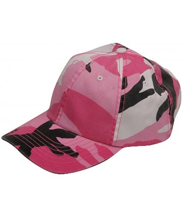 Baseball Caps Enzyme Washed Camo Cap - Pink - CJ111GHZVKH $27.62