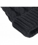 Skullies & Beanies Winter Wonderland Splash Patterned Thick Knit Fleece Lined Snow Beanie Hats - Black/Black Pom - CP18KKZH45...