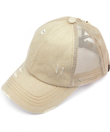 Baseball Caps Exclusives Hatsandscarf Distressed Adjustable - A Elastic Band-khaki - C1194RQO8IZ $20.54