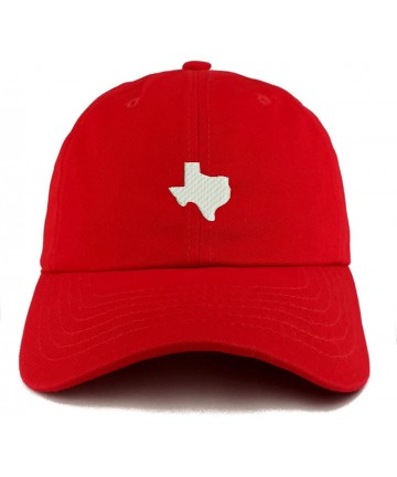 Baseball Caps Texas State Map Embroidered Low Profile Soft Cotton Dad Hat Cap - Red - CX18D574ZUN $22.04