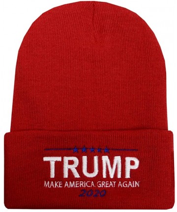 Skullies & Beanies Sk901 Trump Collection Ski Winter Beanie Hat - Multi Colors - Bold Trump 2020 Red - CR18KKQ9YXZ $18.82