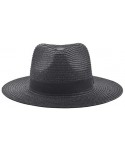 Sun Hats Floppy Hats for Women Wide Brim Fedora Hat As Beach Hat for Summer Panama Straw Roll Up Sun Hats - CV195K8LQ9C $25.18