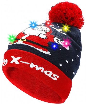 Skullies & Beanies LED Light Up Beanie Hat Christmas Cap for Women Children- Party- Bar - Multicolor-024 - CV18WIDRN4X $20.24