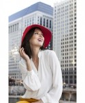 Rain Hats Rain Hat for Woman with Adjustable Chin Strap- One Size Fits All - Red Patent - C118U54SLXR $32.12