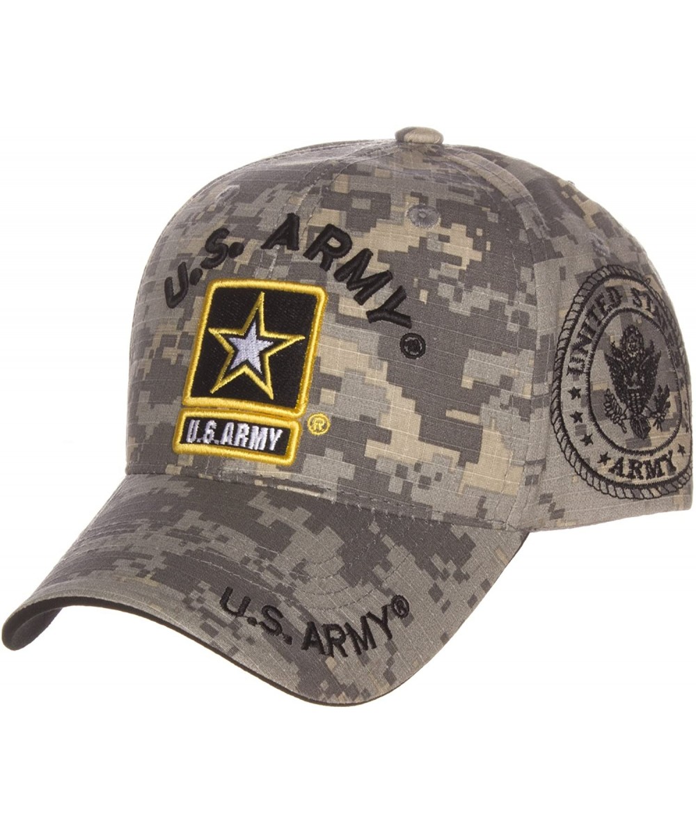 Baseball Caps US Army Official License Structured Front Side Back and Visor Embroidered Hat Cap - Gold Star Dig Camo - CE12E1...