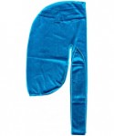 Skullies & Beanies Velvet Du-Rag-Premium Quality-Wave Cap Long Straps - Aqua Blue - CK18KZESM8Q $20.14