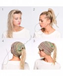 Skullies & Beanies Exclusives Soft Stretch Cable Knit Messy Bun Ponytail Beanie Winter Hat for Women (MB-20A) - C518QSN3W3D $...