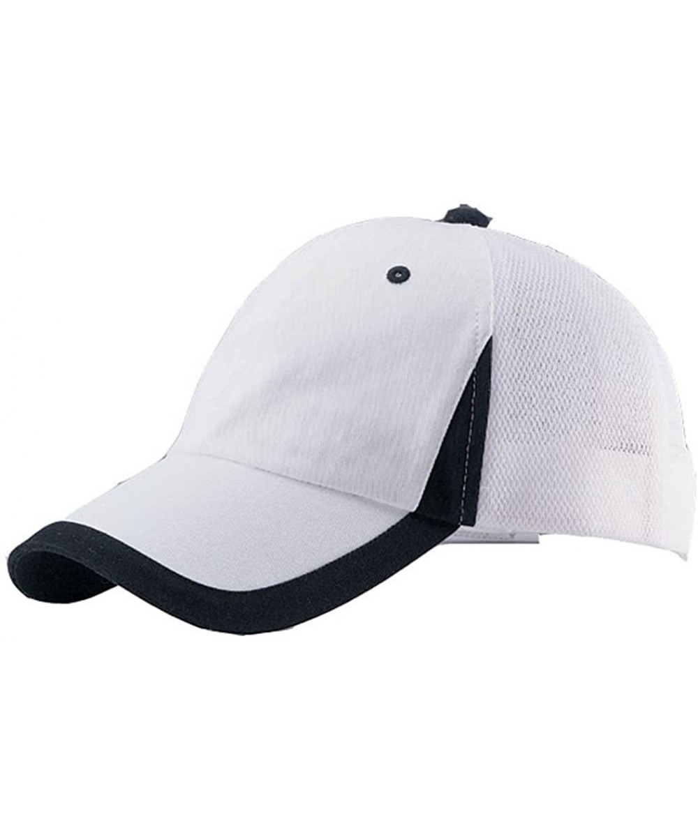 Baseball Caps Low Profile Cotton Twill Trucker Hat - White/Black - CN11BX4NCMH $14.47