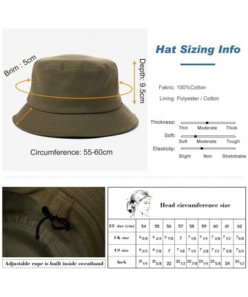 Bucket Hats Packable Bucket for Women Men with String Sun Hat SPF 50 Fishing Summer Beach Travel Cap 56-60cm - Black_00711 - ...
