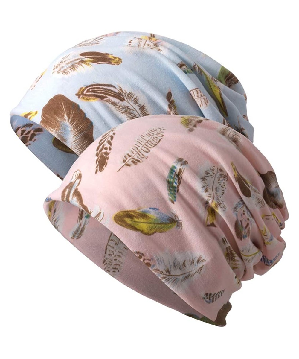 Skullies & Beanies Women's Slouchy Beanie Chemo Hat Baggy Sleep Cap Infinity Scarf - 2 Pack-a - C518TR6SXAZ $16.20
