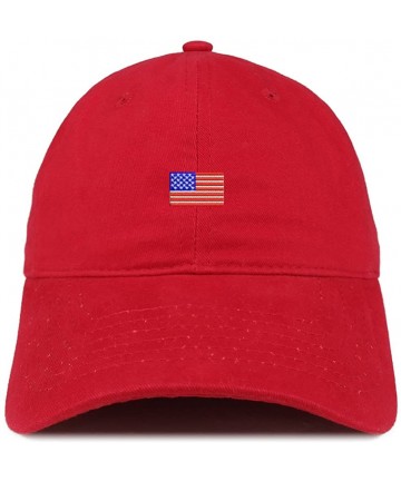 Baseball Caps US American Flag Small Embroidered Dad Hat Patriotic Cap - Red - CM12IZK7G1T $22.20
