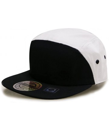 Baseball Caps Baseball 5 Panel Biker Hat - 145 Black/White - CG126HG4CP1 $20.95