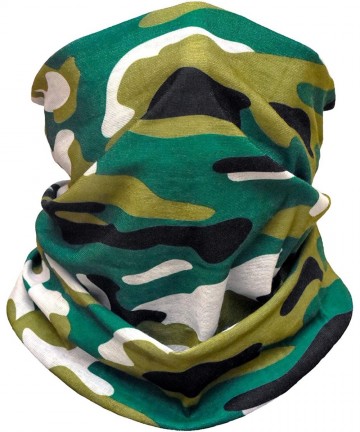 Balaclavas Bandana Cloth Face Mask Washable Face Covering Neck Gaiter Dust Mask - Green Camo - CM18LD67OO2 $15.01