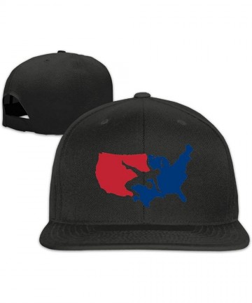 Baseball Caps Unisex USA Wrestling Flat Baseball hat - Black 1 - CP18I5DA7SS $16.42