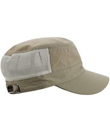 Baseball Caps Mens Women Summer Outdoor Sport Army Flat Top Baseball Hat Running Visor Sun Cap - Beige - C5189ZM8EKO $14.26