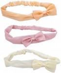 Headbands Peach Grey and Pink Chiffon Bow Headwrap Headband Set 3pcs - Peach Pink Ivory - CB12NA7GMFX $13.65
