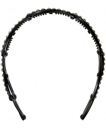 Headbands Folding Foldable Compact Headband with Rhinestones- in Black with Gunmetal Finish - CG11C0G059Z $12.06