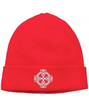 Skullies & Beanies Beanie Hat Warm Hats Skull Cap Knitted Hat -Celtic Cross - Red - CD18L005925 $17.31