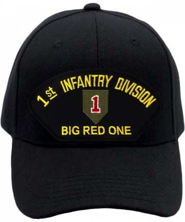 Baseball Caps 1st Infantry Division - Big Red One Hat/Ballcap Adjustable"One Size Fits Most" - Black - C018XGIWLGY $32.11