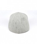 Baseball Caps Midnight Patriot' Dark Leather Patch Flex Fit Fitted Hat - Heather Grey - C818IOG08T4 $48.85