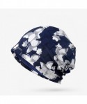 Skullies & Beanies Womens Baggy Slouchy Beanie Chemo Hat Infinity Scarf Head Wrap Cap - Beige&navy - C318YZXAOSR $18.41