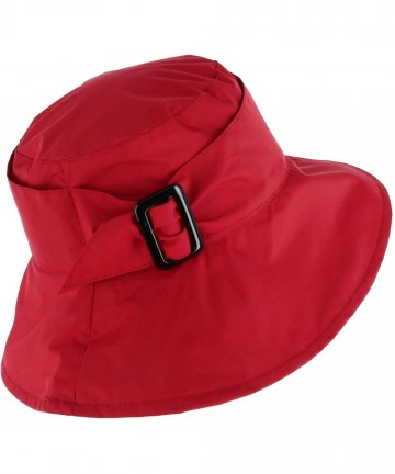Bucket Hats Women's Bucket Hat with Large Belt Adjuster - Red - C518K2WCCQU $29.49