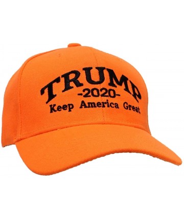 Baseball Caps Adult Embroidered Trump 2020 Keep America Great Campaign Cap - Blaze Orange W/Black Thread - CF18Q6Q07NE $16.62