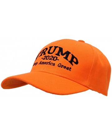 Baseball Caps Adult Embroidered Trump 2020 Keep America Great Campaign Cap - Blaze Orange W/Black Thread - CF18Q6Q07NE $16.62