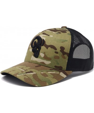 Baseball Caps Trucker Hat - Snapback Two-Tone Mesh Durable Comfortable Fit Premium Quality - Green Camo / Black - C218WTMNXOR...