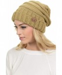Skullies & Beanies Hat-100 Oversized Baggy Slouch Thick Warm Cap Hat Skully Cable Knit Beanie - Camel - C718XR2TMYC $12.30