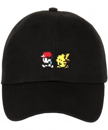 Baseball Caps Pikachu Pokeball Embroidered Cotton Low Profile Unstructured Dad Hat - Black - CN12LHDFQGN $26.03