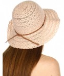 Bucket Hats Foldable Sun Hats for Women- Cotton Lace Bucket- for Beach Outdoor - Rose - CG18R4AYL7N $17.54