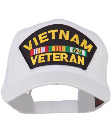 Baseball Caps Vietnam Veteran Military Patched Mesh Back Cap - White - C511ND5JJMB $38.60