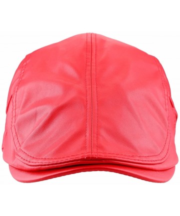 Newsboy Caps Flat Caps for Men- Beret Leather Hat Cabbie Gatsby Newsboy Cap Ivy Irish Hats - 2-red - C7189I7GGLG $18.19