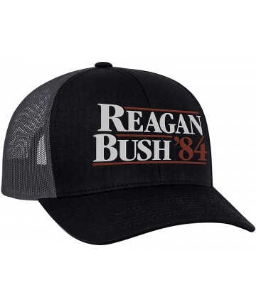 Baseball Caps Reagan Bush 84 Campaign Adult Trucker Hat - Black/Charcoal - C5199IG9485 $32.45