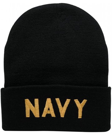 Skullies & Beanies Military and Law Enforcement Watch Cap Cuff Beanie - Navy/Black - CV12CM1P4G1 $14.03