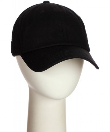 Baseball Caps D&I Plain Dad Hat 100% Cotton Unstructured Hat Men Women Adjustable Strap - 1pk - Black - CX180OUD70R $13.59