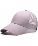 Baseball Caps Women Girls Ponytail Cap Messy Buns Trucker Plain Baseball Dad Hat Adjustable - Grey - C218CYKQSR0 $13.58