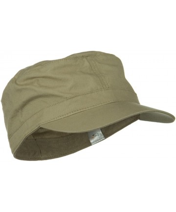 Baseball Caps Big Size Fitted Cotton Ripstop Military Army Cap - Khaki - C511673KE7Z $28.10