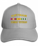 Baseball Caps Vietnam Combat Veteran Adjustable Hat Baseball Cap Sandwich Cap - Gray - CF18TWG4H2K $26.37