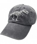 Baseball Caps Men's Dinosaur Hat Embroidered T-Rex Skeleton Baseball Cap - Dinosaur - Grey - CE1952KHAS9 $20.63