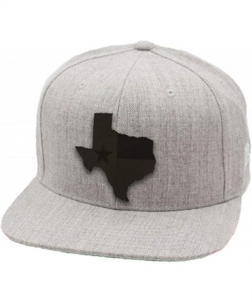 Baseball Caps Texas 'Midnight 28' Black Leather Patch Snapback Hat - Heather Grey - C018IGQASQ4 $78.41