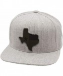 Baseball Caps Texas 'Midnight 28' Black Leather Patch Snapback Hat - Heather Grey - C018IGQASQ4 $47.41