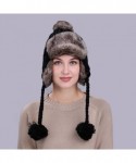 Skullies & Beanies Warm Women Winter Hat with Ear Flaps Snow Ski Thick Knit Wool Beanie Cap Hat - Black 2 - CW1880QHQ3N $17.18