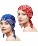 Skullies & Beanies 2 Pieces Chemo Hat Turban Beanie- Pre-Tied Headwraps Headwear for Women - Set 4 - CJ18U8XL2Z3 $16.16