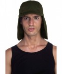 Sun Hats Fishing Sun Cap UV Protection - Ear Neck Flap Hat - Olive - CC182YOWKRL $15.24