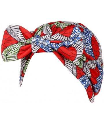 Skullies & Beanies ❤Women Bowknot Muslim Ruffle Cancer Chemo Hat Beanie Beading Turban Head Wrap Cap (Red -1) - Red -1 - CR18...